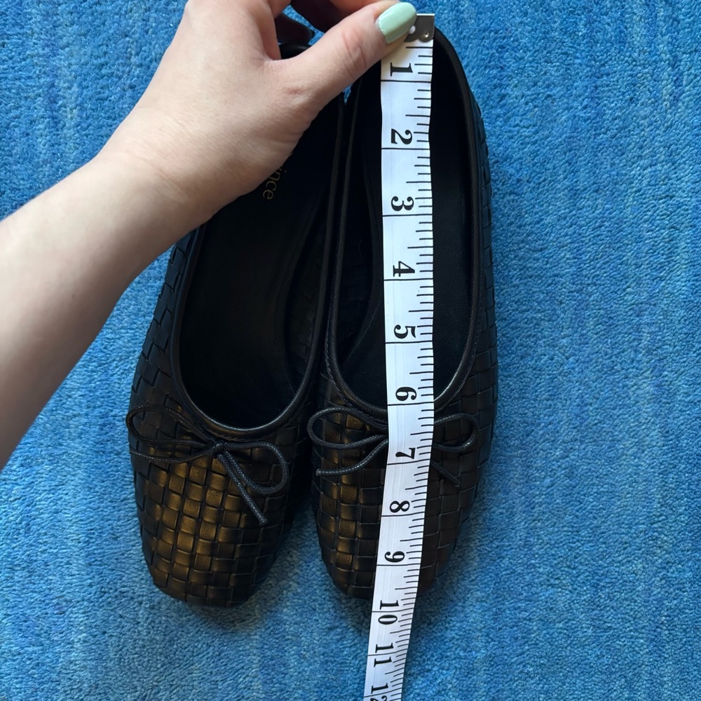 Quince Italian Leather Handwoven Square Toe Ballet Flats - NEVER WORN / NWOT - Picture 3 of 3